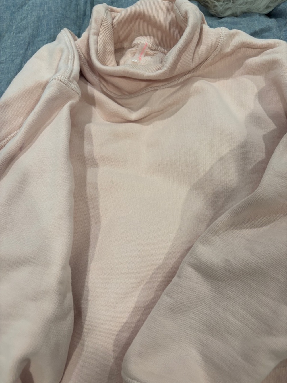 Free people Blush Pink Ribbed mock Turtleneck Pullover